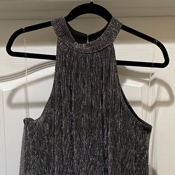 NWT Nine West Halter Neck A-Line Swing Dress - Silver size XL - Picture 7 of 10